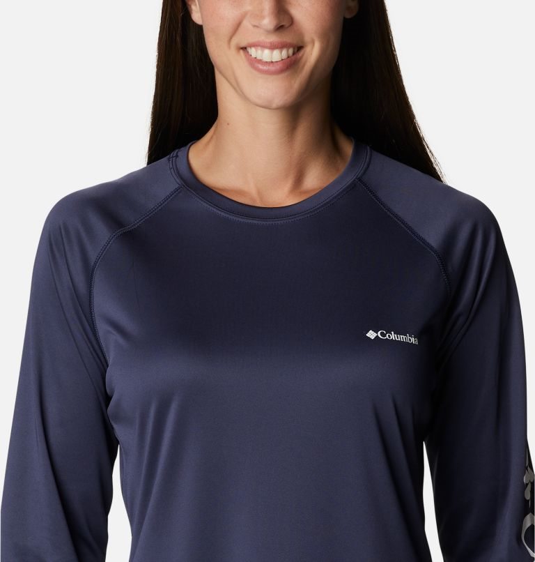 Women's Columbia Fork Stream Long Sleeve Sweatshirts Navy | CA-RC46L