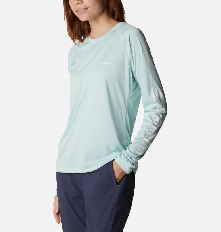 Women's Columbia Fork Stream Long Sleeve Sweatshirts Turquoise | CA-Z6C3L