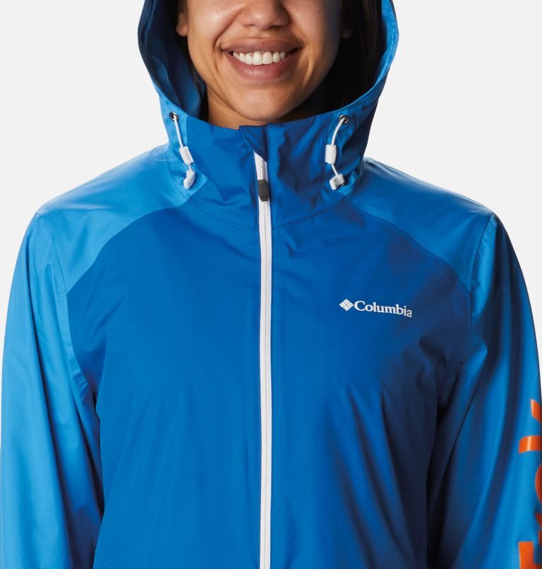 Women's Columbia GirlTrek Inner Limits Rain Jackets Blue | CA-S1348