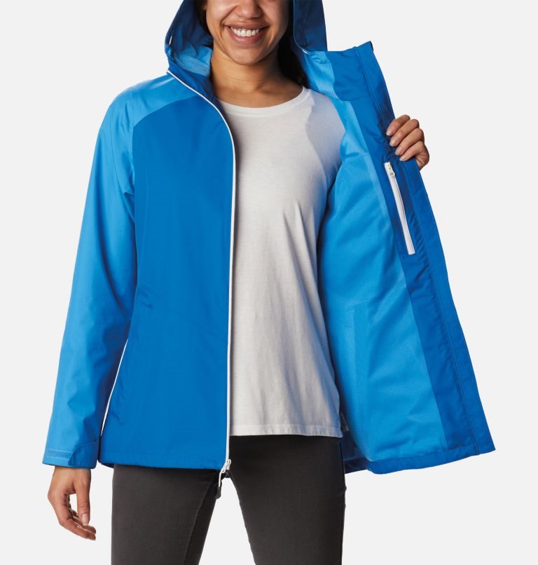 Women's Columbia GirlTrek Inner Limits Rain Jackets Blue | CA-S1348