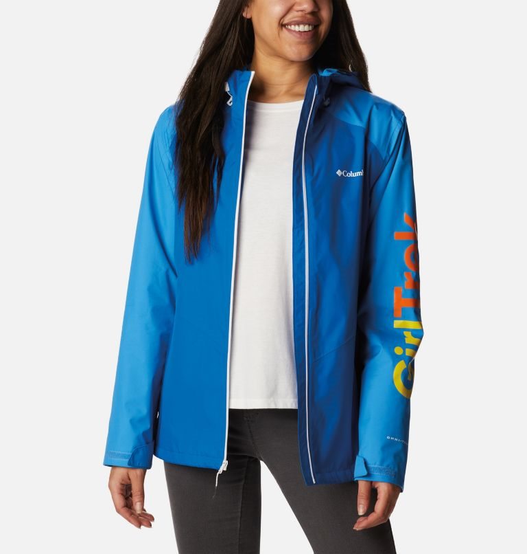 Women's Columbia GirlTrek Inner Limits Rain Jackets Blue | CA-S1348