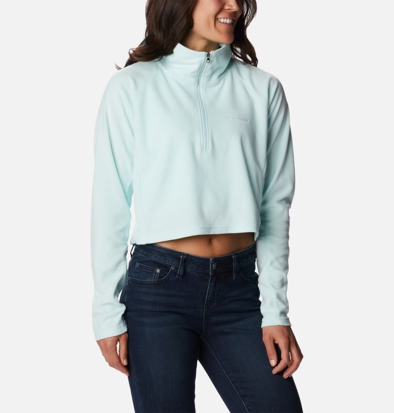 Women's Columbia Glacial Cropped Fleece II Sweatshirts Turquoise | CA-F35C1