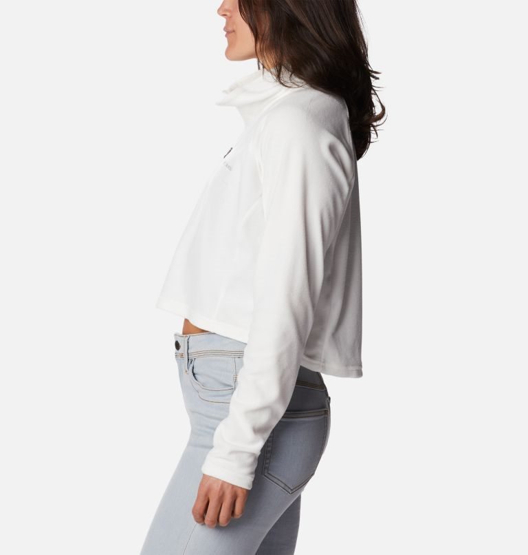 Women's Columbia Glacial Cropped Fleece II Sweatshirts White | CA-Q8346