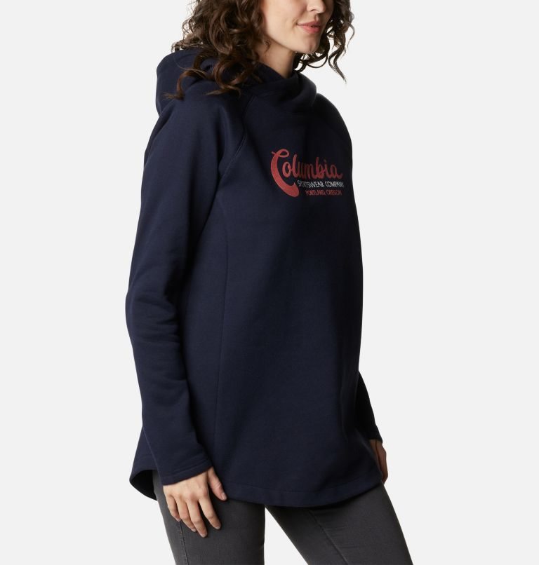 Women's Columbia Hart Mountain II Hoodie Navy | CA-L164C