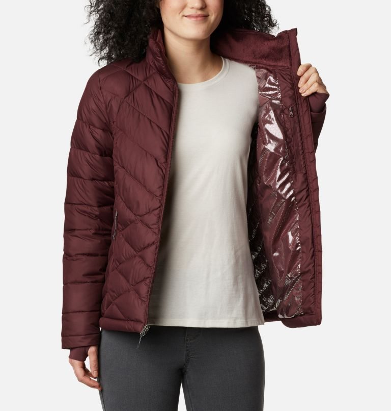 Women's Columbia Heavenly Down Jackets Burgundy | CA-XL346