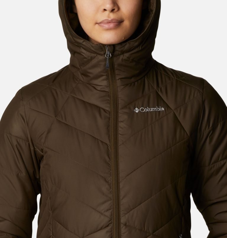 Women's Columbia Heavenly Hooded Jackets Dark Brown | CA-H4861