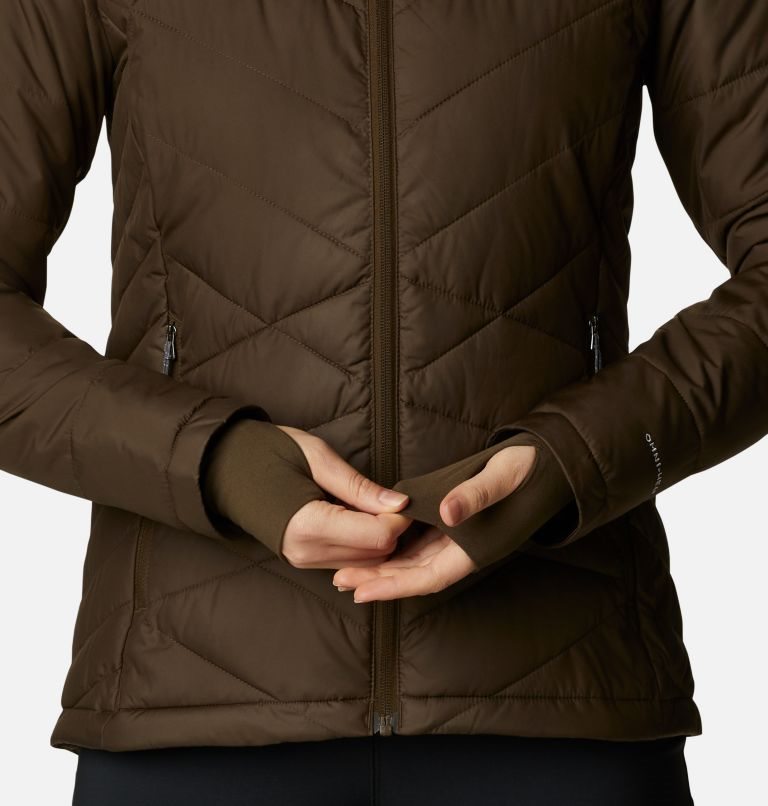 Women's Columbia Heavenly Hooded Jackets Dark Brown | CA-H4861