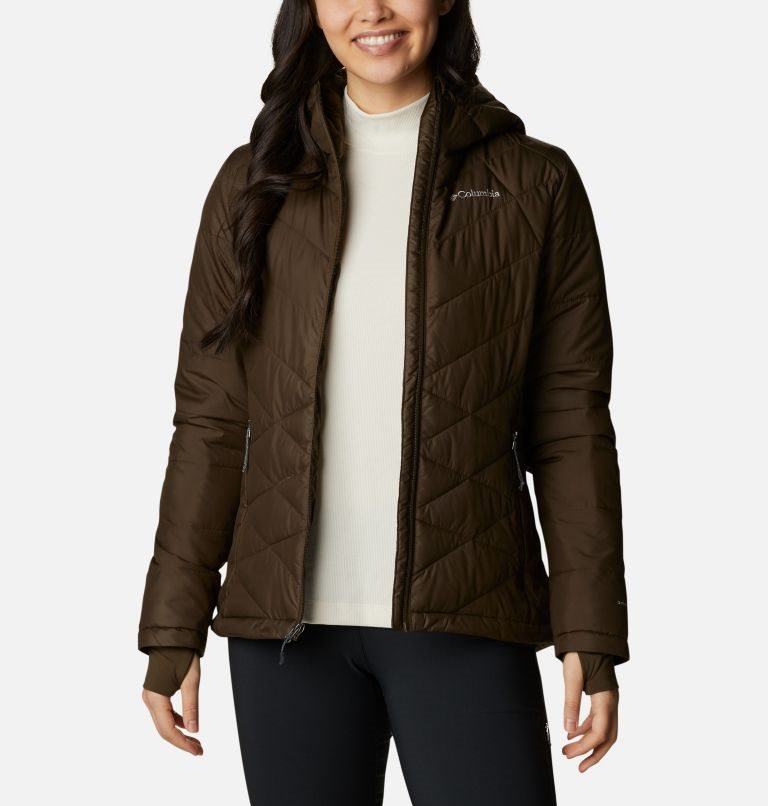 Women's Columbia Heavenly Hooded Jackets Dark Brown | CA-H4861