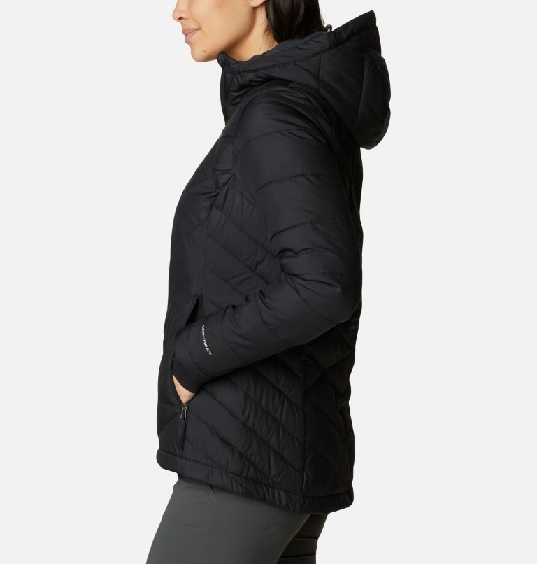 Women's Columbia Heavenly Hooded Jackets Black | CA-ML35C