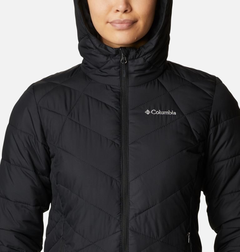 Women's Columbia Heavenly Hooded Jackets Black | CA-ML35C