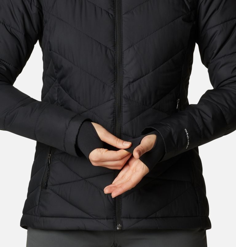 Women's Columbia Heavenly Hooded Jackets Black | CA-ML35C