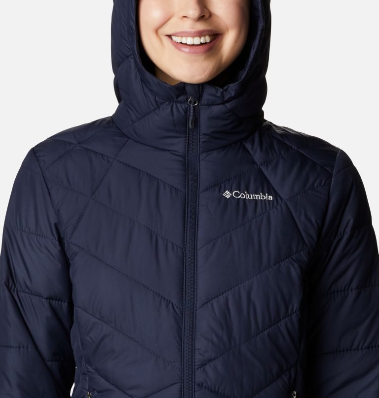 Women's Columbia Heavenly Hooded Jackets Navy | CA-NC465