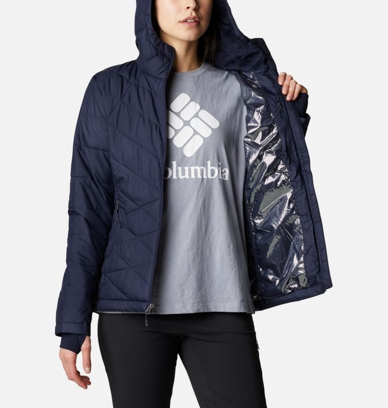 Women's Columbia Heavenly Hooded Jackets Navy | CA-NC465