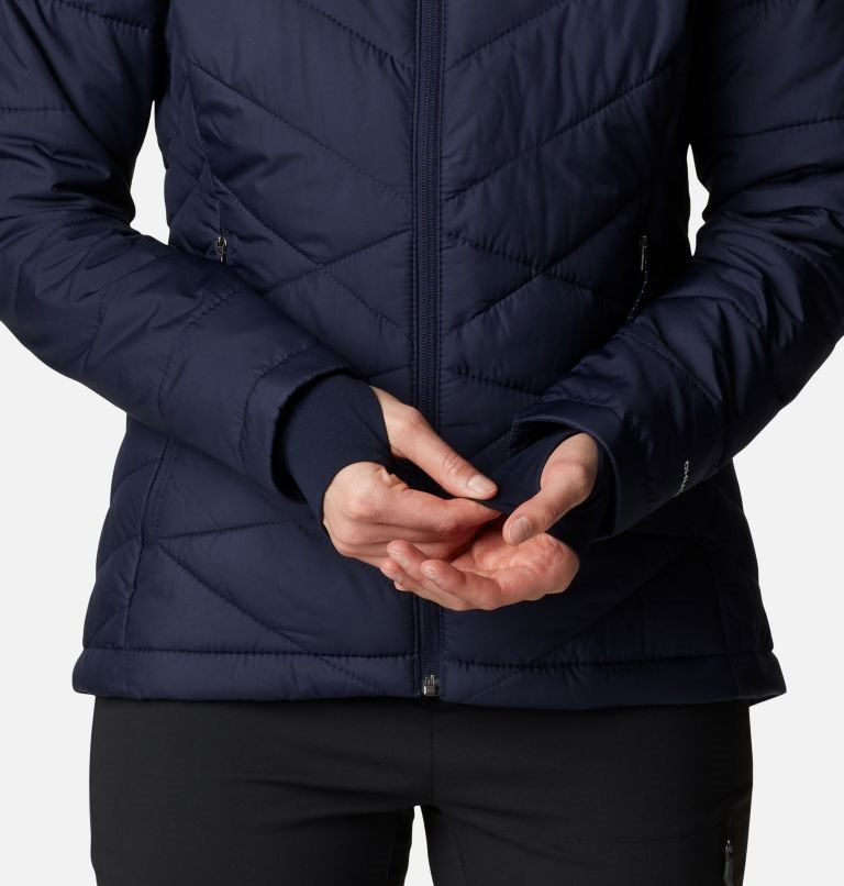 Women's Columbia Heavenly Hooded Jackets Navy | CA-NC465