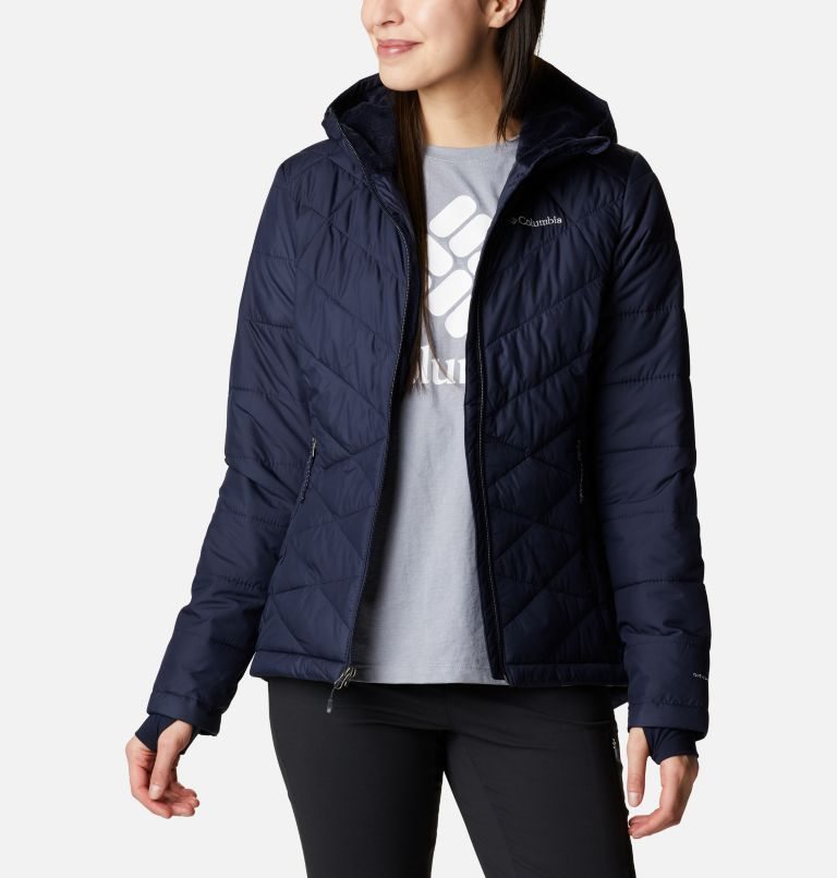 Women's Columbia Heavenly Hooded Jackets Navy | CA-NC465