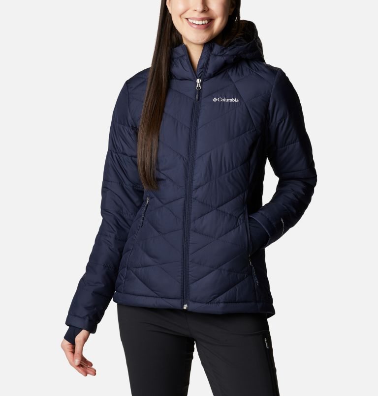 Women\'s Columbia Heavenly Hooded Jackets Navy | CA-NC465