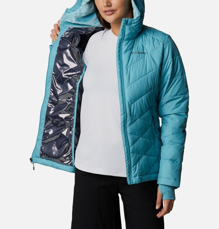 Women's Columbia Heavenly Hooded Jackets Turquoise | CA-Y561A