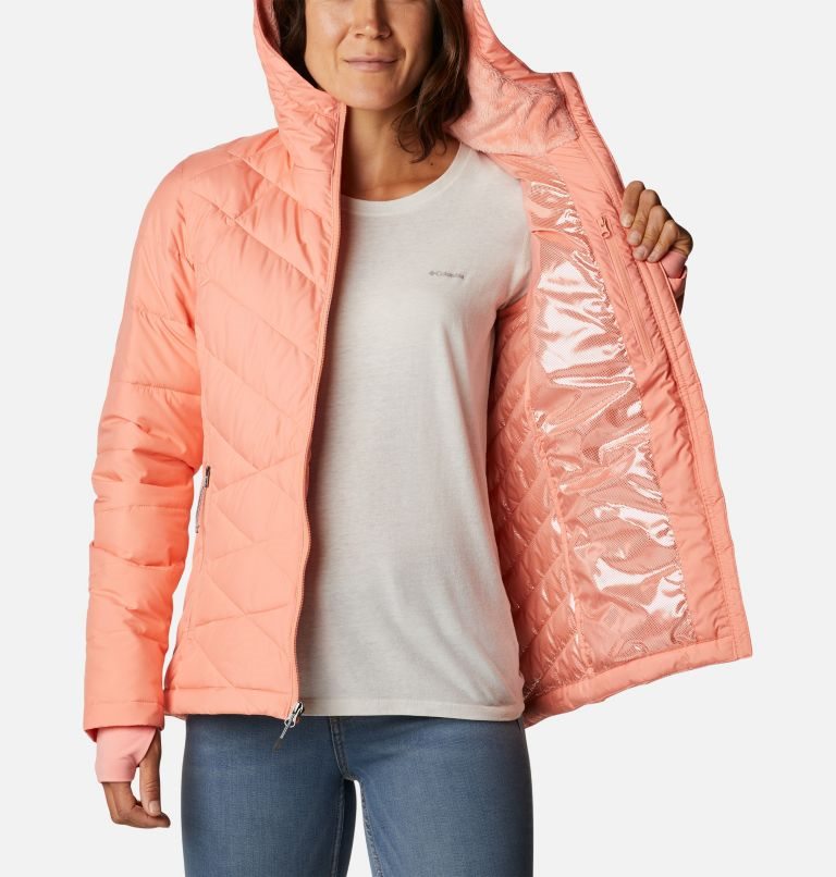 Women's Columbia Heavenly Hooded Jackets Coral | CA-YA15C