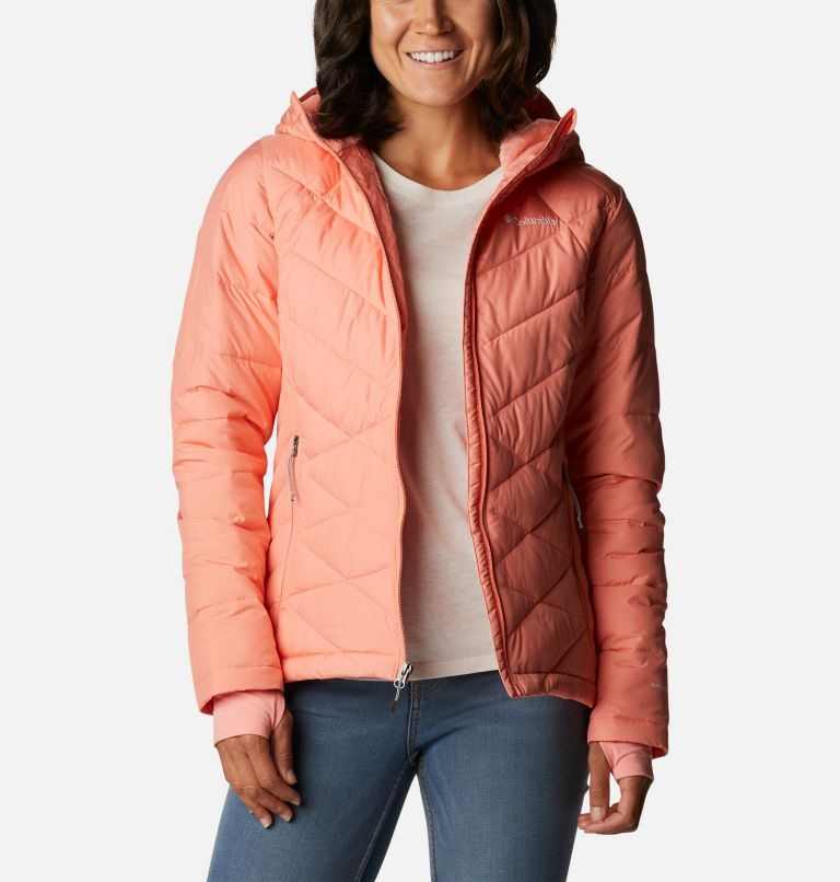 Women's Columbia Heavenly Hooded Jackets Coral | CA-YA15C