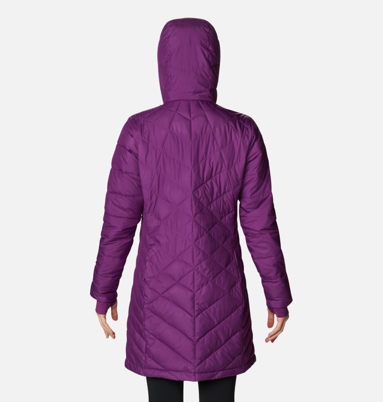 Women's Columbia Heavenly Long Hooded Down Jackets Purple | CA-P5LCA