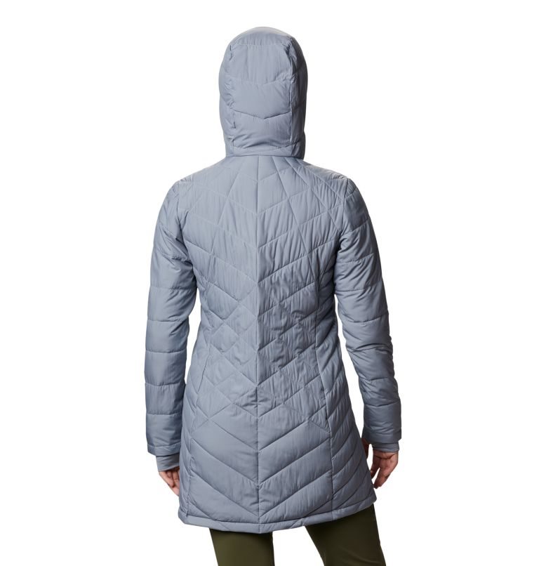 Women's Columbia Heavenly Long Hooded Down Jackets Grey | CA-P84L0