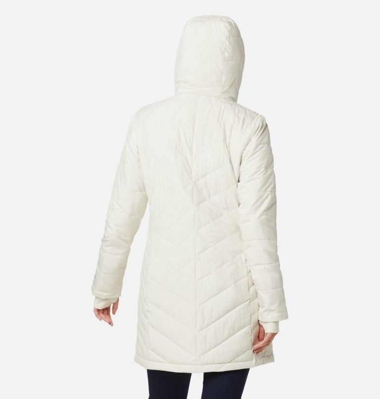 Women's Columbia Heavenly Long Hooded Down Jackets Cream | CA-R3A10