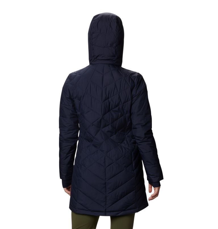 Women's Columbia Heavenly Long Hooded Jackets Navy | CA-LC185