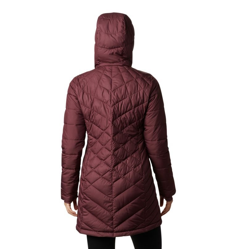 Women's Columbia Heavenly Long Hooded Jackets Burgundy | CA-NL406