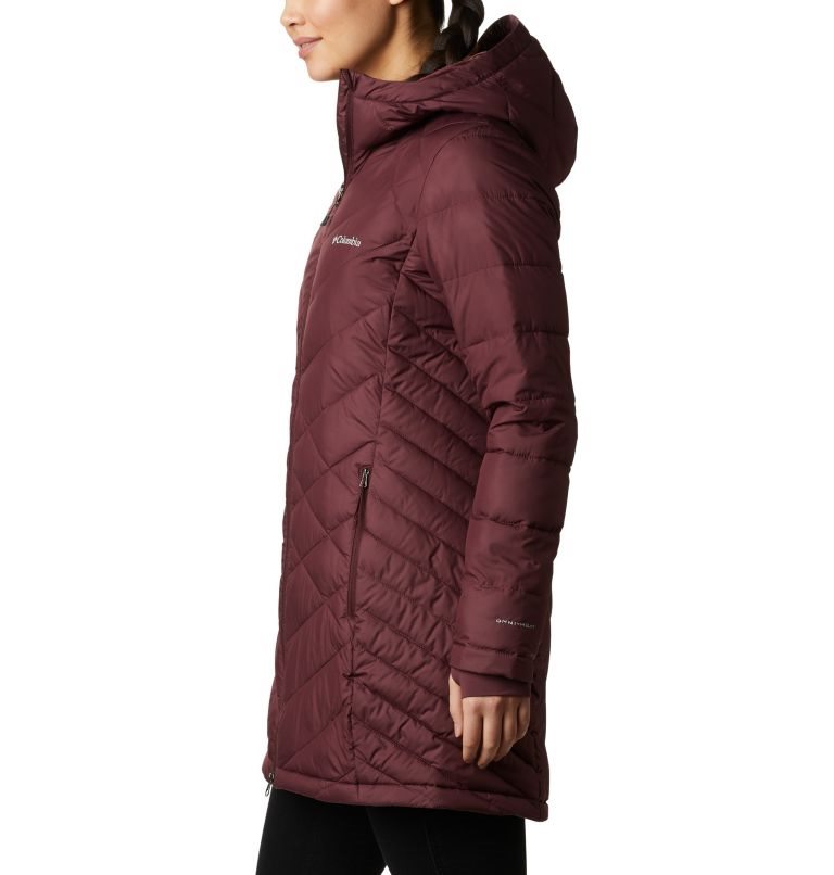 Women's Columbia Heavenly Long Hooded Jackets Burgundy | CA-NL406