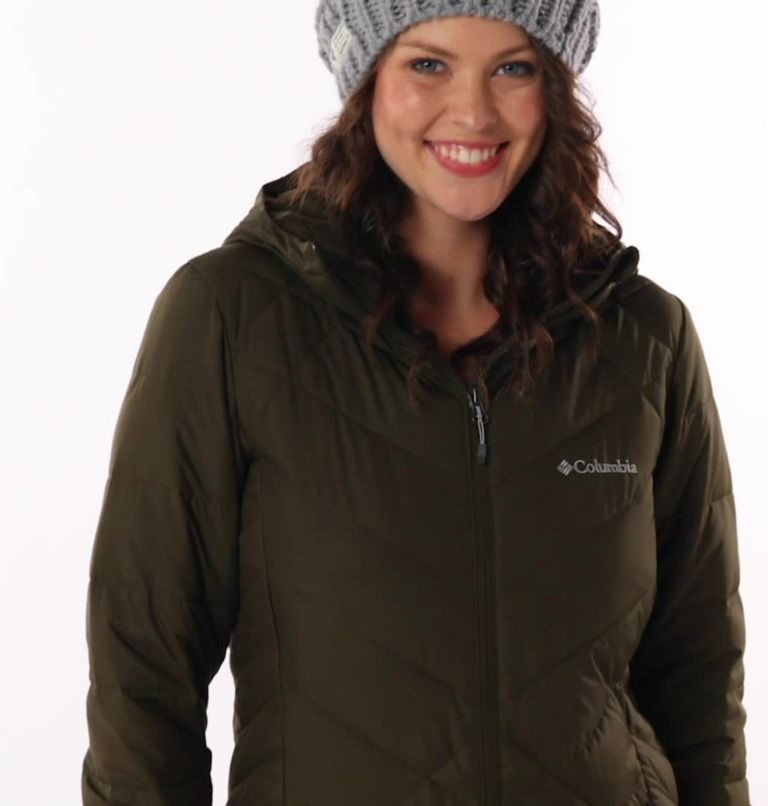 Women's Columbia Heavenly Long Hooded Jackets Dark Brown | CA-W10C4