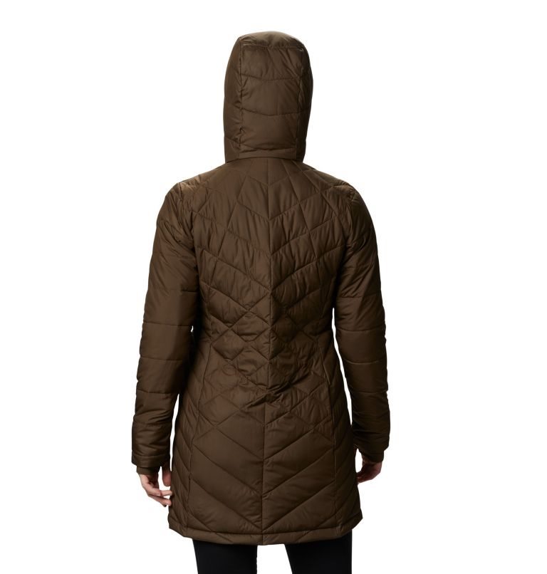 Women's Columbia Heavenly Long Hooded Jackets Dark Brown | CA-W10C4