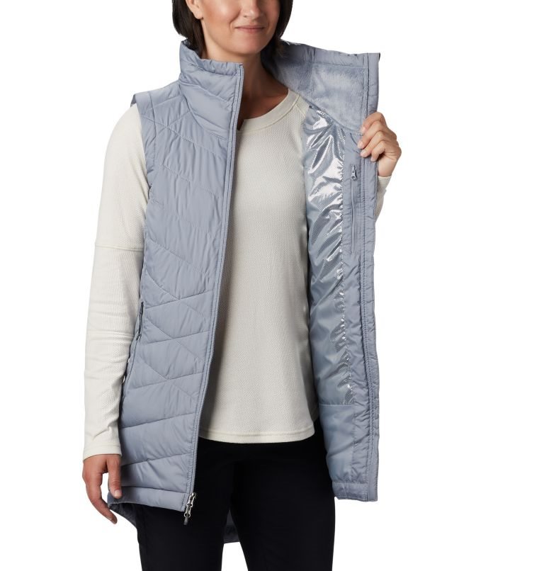 Women's Columbia Heavenly Long Vest Grey | CA-OA14L