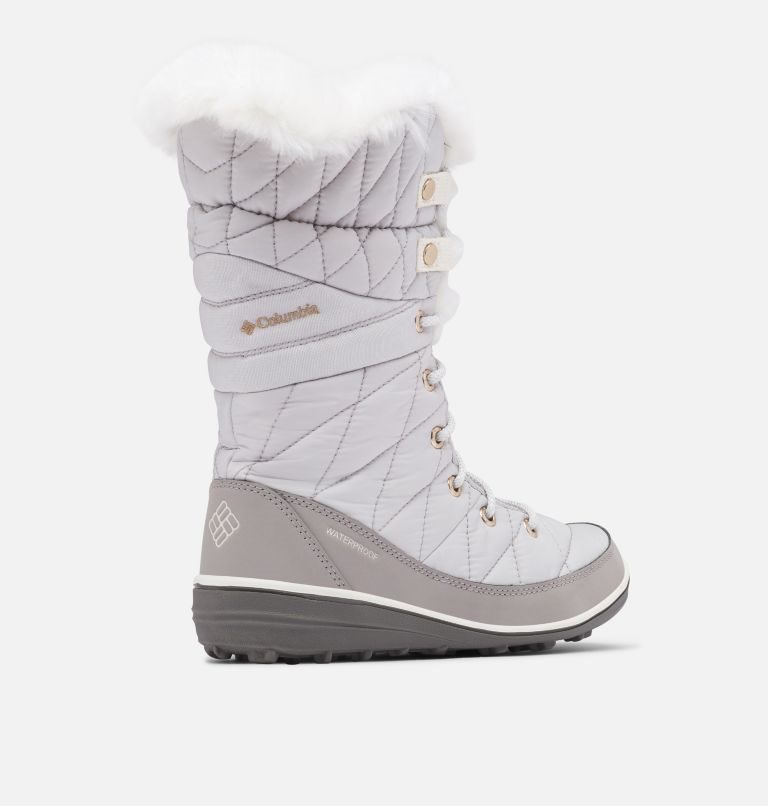 Women's Columbia Heavenly Omni-Heat Waterproof Boots Light Grey | CA-H04C1