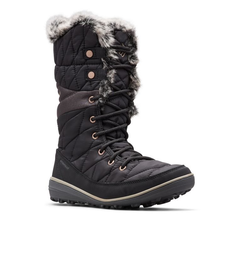 Women's Columbia Heavenly Omni-Heat Waterproof Boots Black | CA-V4L53