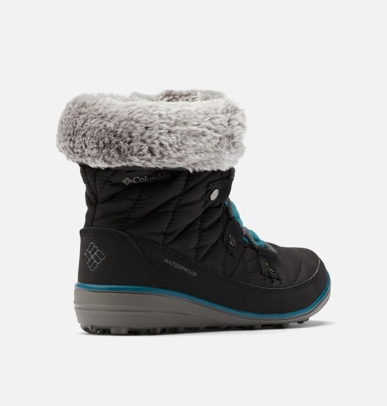 Women's Columbia Heavenly Shorty Omni-Heat Boots Black / Turquoise | CA-W38L1