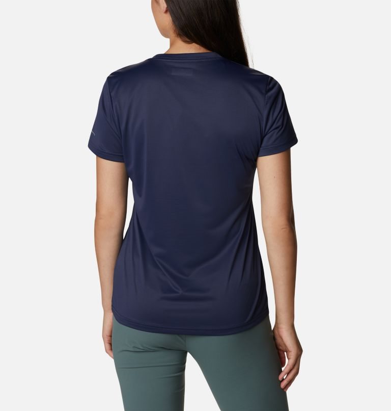 Women's Columbia Hike Crew T Shirts Navy | CA-C8603