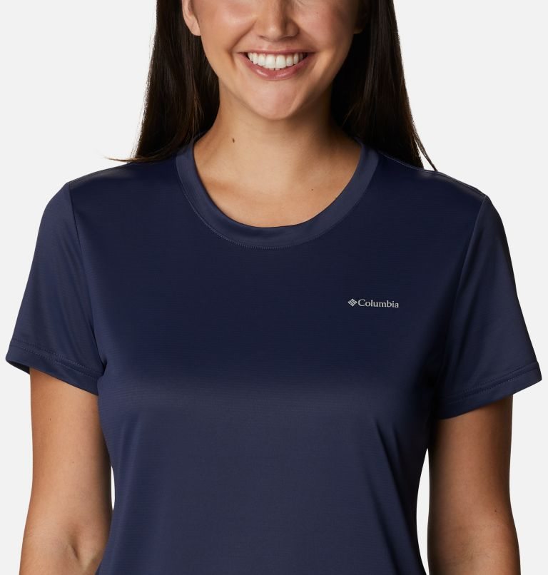 Women's Columbia Hike Crew T Shirts Navy | CA-C8603