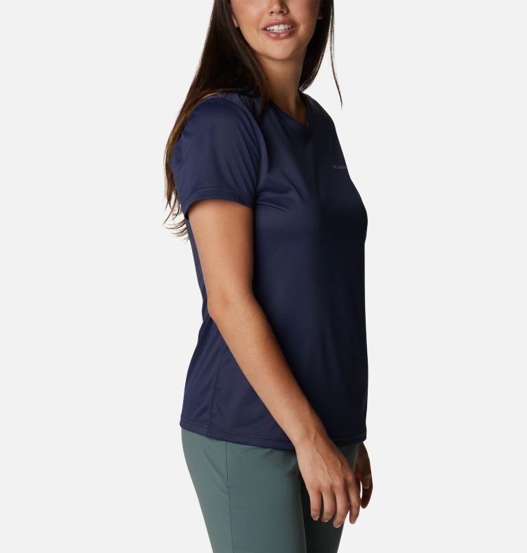 Women's Columbia Hike Crew T Shirts Navy | CA-C8603