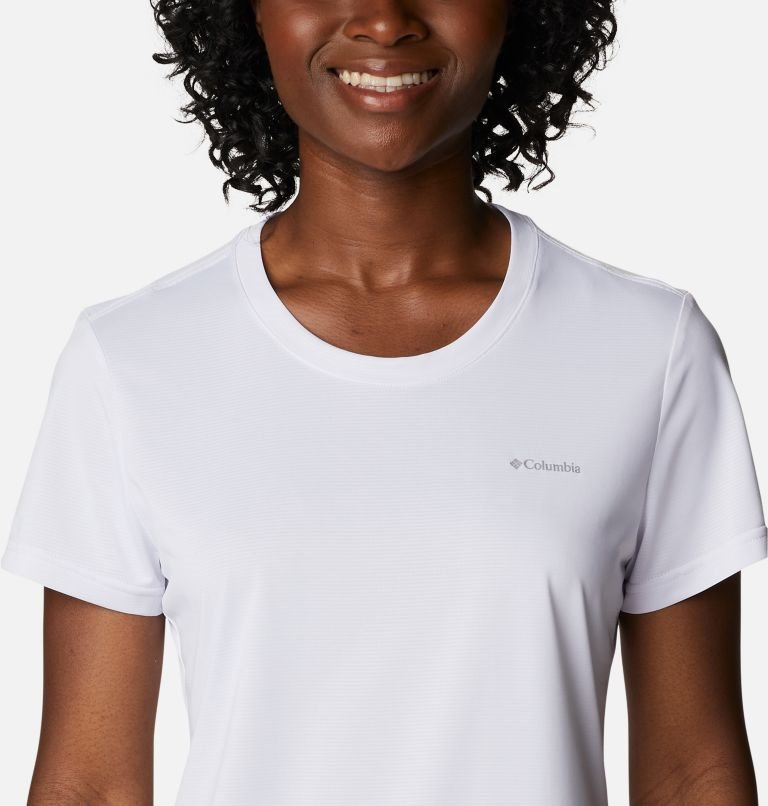 Women's Columbia Hike Crew T Shirts White | CA-D53AC