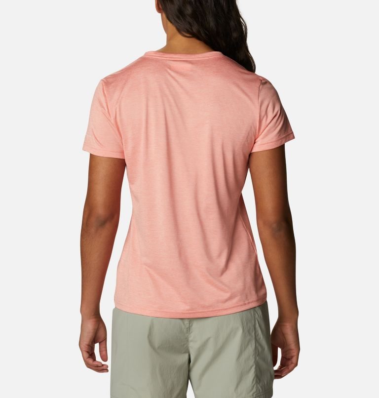 Women's Columbia Hike V-Neck T Shirts Coral | CA-N8CAL