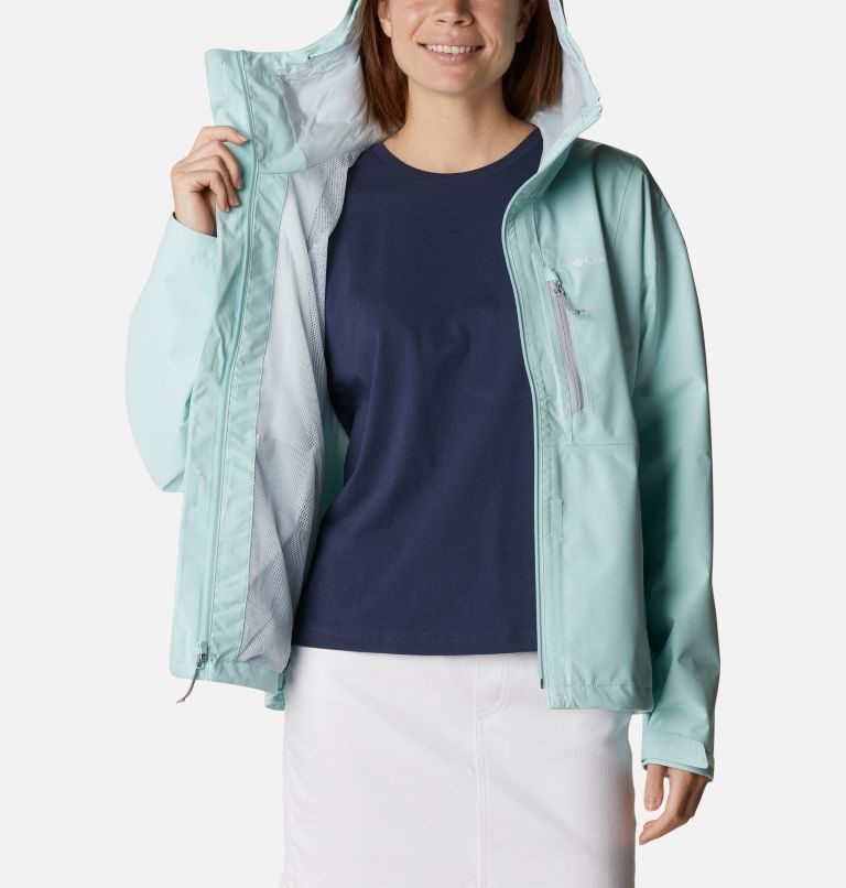 Women's Columbia Hikebound Rain Jackets Turquoise | CA-DC84L