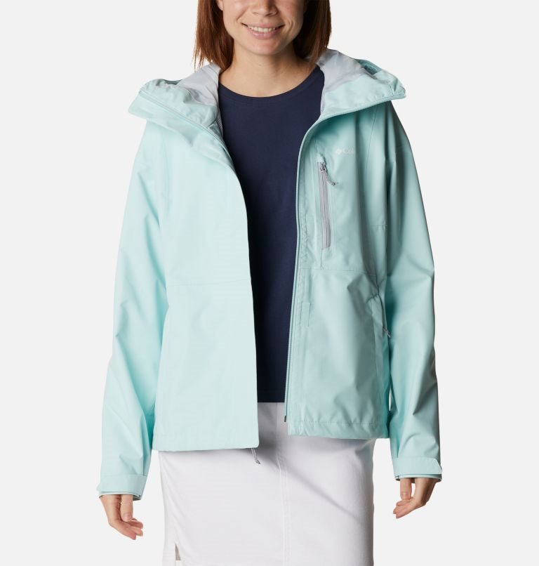 Women's Columbia Hikebound Rain Jackets Turquoise | CA-DC84L