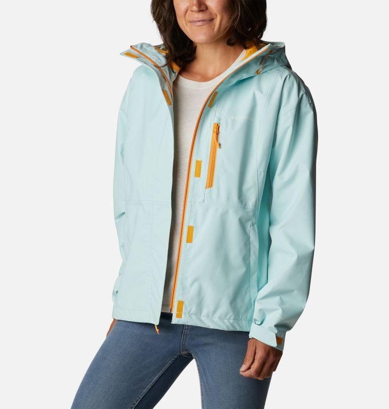 Women's Columbia Hikebound Rain Jackets Turquoise | CA-G4103