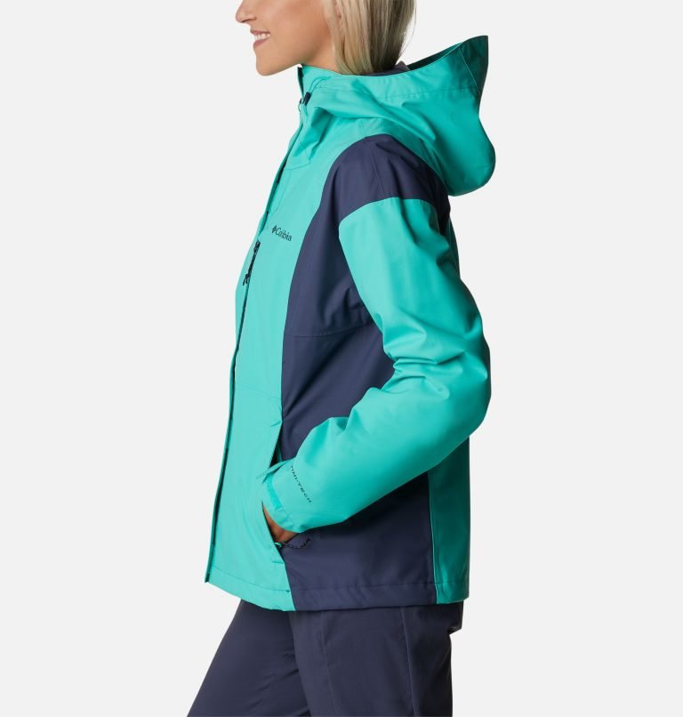 Women's Columbia Hikebound Rain Jackets Turquoise | CA-V5LC8