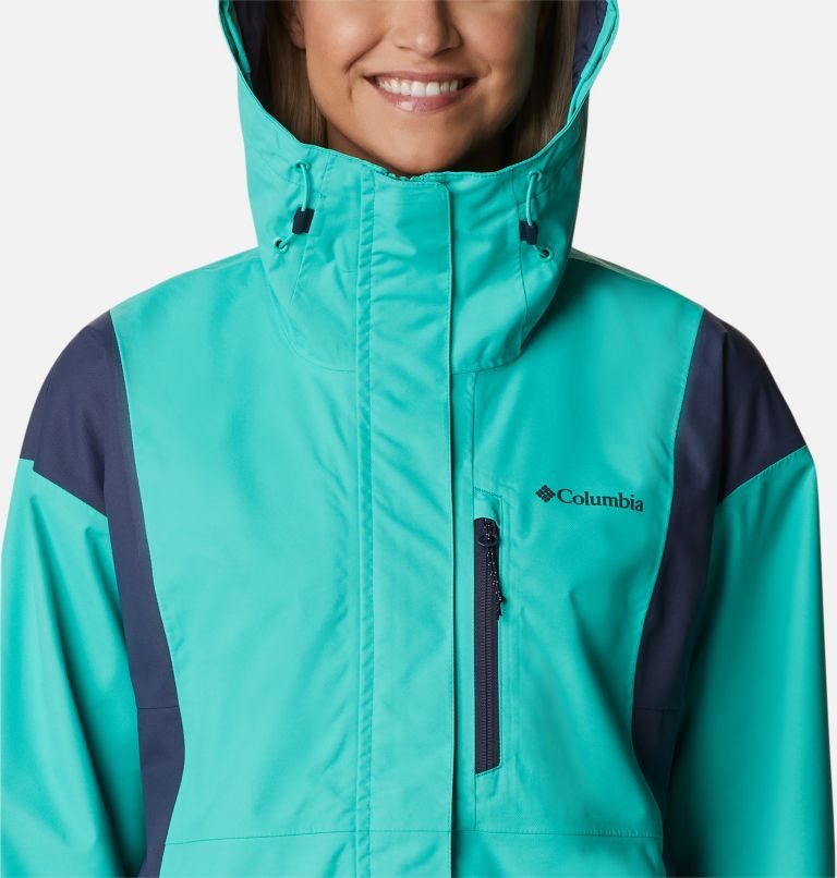 Women's Columbia Hikebound Rain Jackets Turquoise | CA-V5LC8