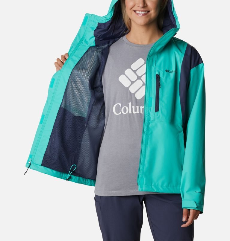 Women's Columbia Hikebound Rain Jackets Turquoise | CA-V5LC8