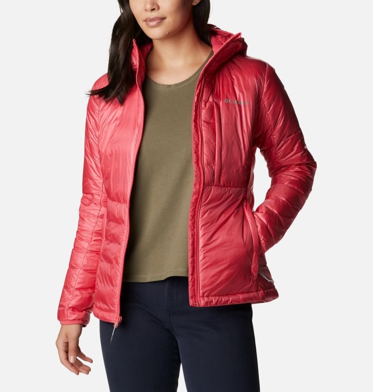 Women's Columbia Infinity Summit Omni-Heat Infinity Double Wall Hooded Down Jackets Pink | CA-F514L