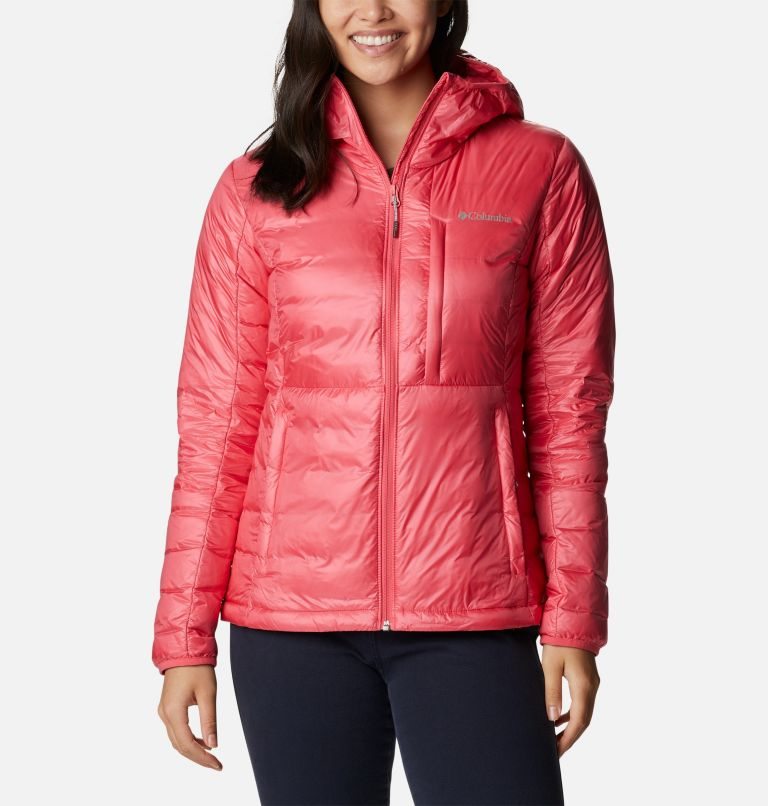 Women\'s Columbia Infinity Summit Omni-Heat Infinity Double Wall Hooded Down Jackets Pink | CA-F514L