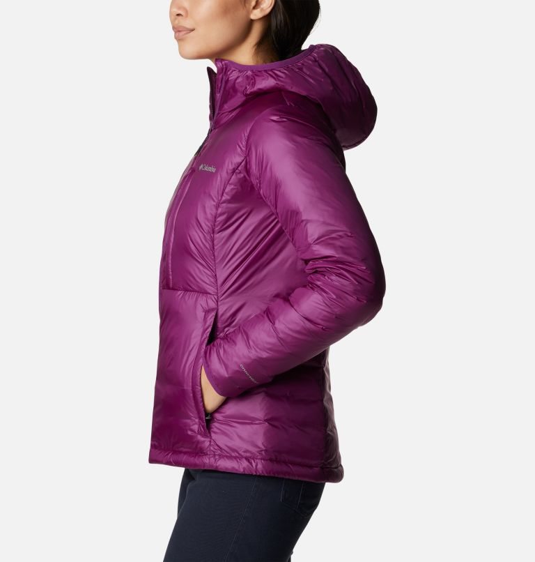 Women's Columbia Infinity Summit Omni-Heat Infinity Double Wall Hooded Down Jackets Purple | CA-RAL68