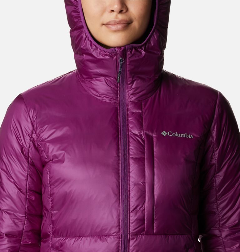 Women's Columbia Infinity Summit Omni-Heat Infinity Double Wall Hooded Down Jackets Purple | CA-RAL68